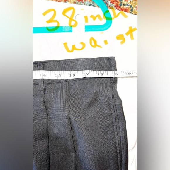 Mens Jo S A Bank 2B Signature Suit Brown Plaid w/Rust Deco Size 46R Pants 38x30 - Picture 14 of 16